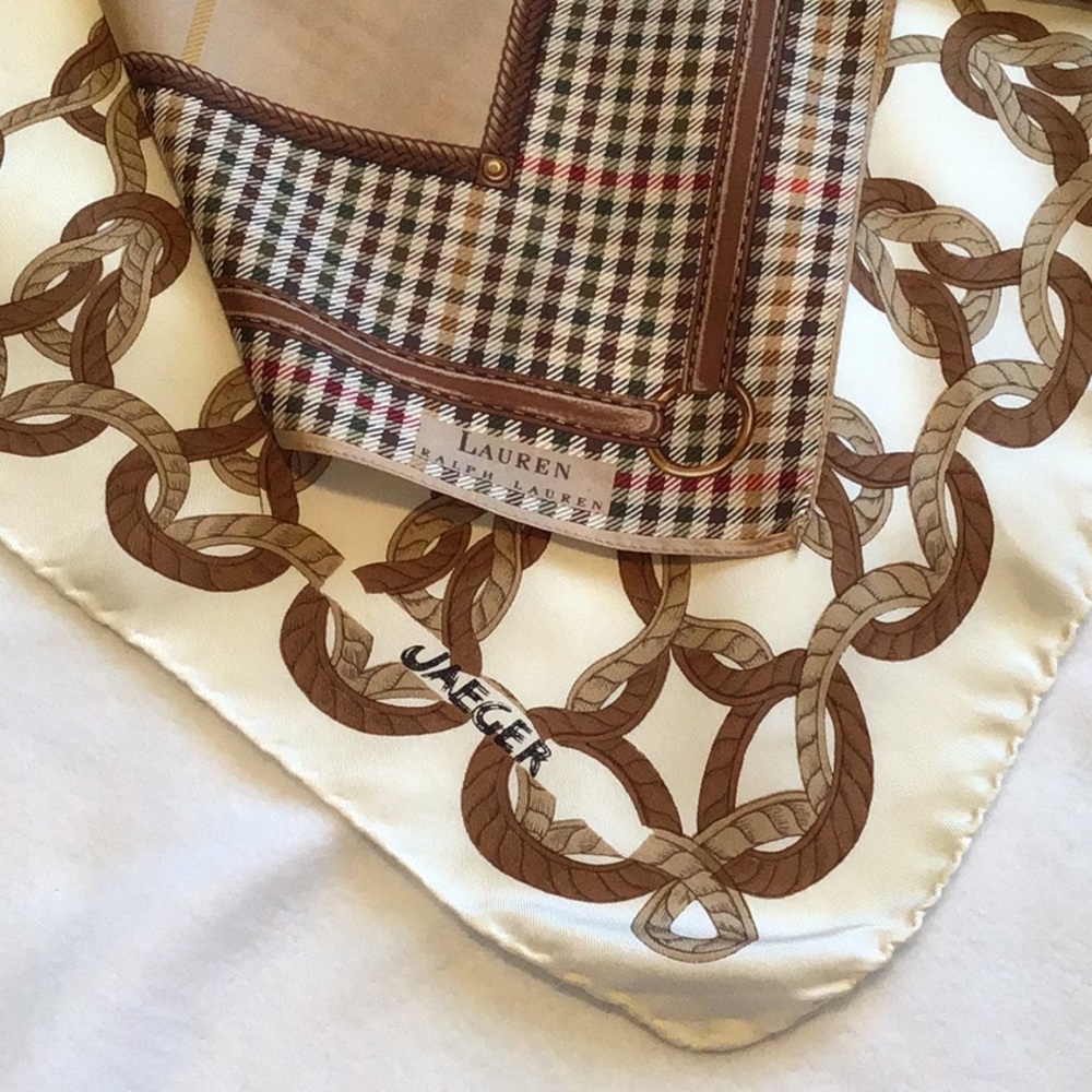 2 equestrian scarves Lauren Jaeger Vintage bundle